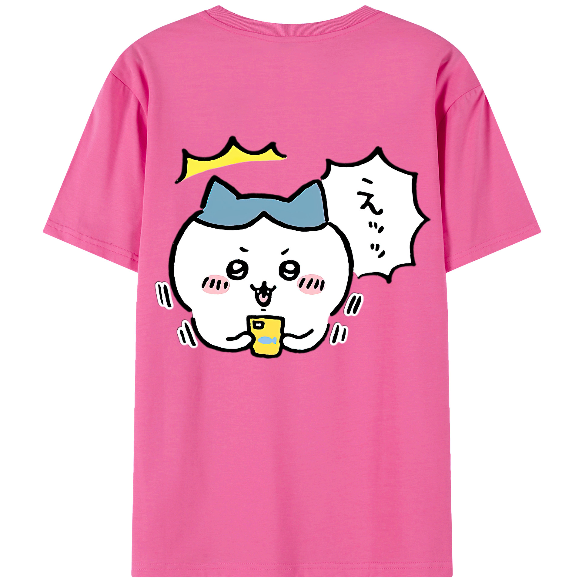 （画像用） ちいかわ ハチワレ Chii-kawa hachiware レディース半袖Tシャツ(バックプリント)